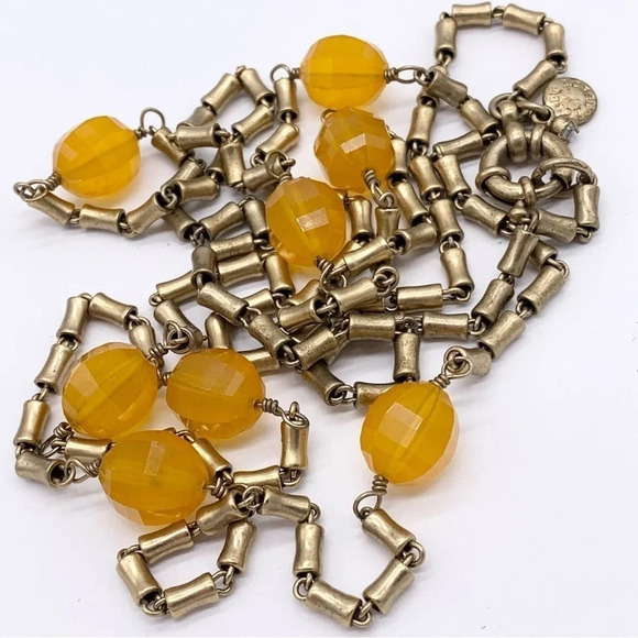 J. Crew Orange Beaded Necklace - Picture 1 of 3